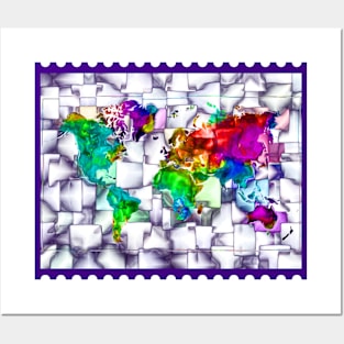 World Map Mosaic Posters and Art